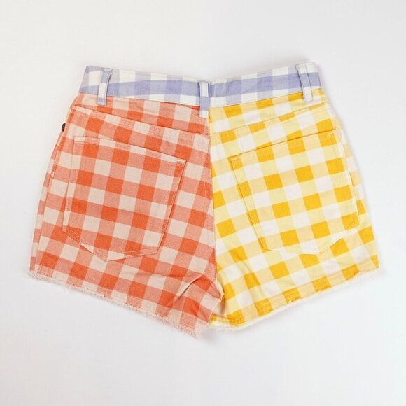 Farm Rio for Anthropologie Gingham Shorts Red Blue Yellow - Size XS X-Small - Picture 2 of 6